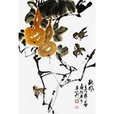 湖北美协庾超然四尺三开作品《秋风》