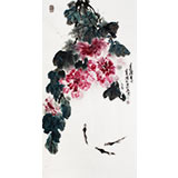 著名画家李明成三尺富贵有余图