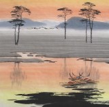 【已售】张泉踪四尺风水画《祥云临福地》