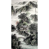 六尺山水画《山里人家》