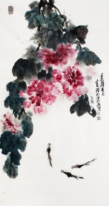 【已售】著名画家李明成三尺富贵有余图