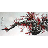 何华贤四尺写意梅花《红梅香天下春》