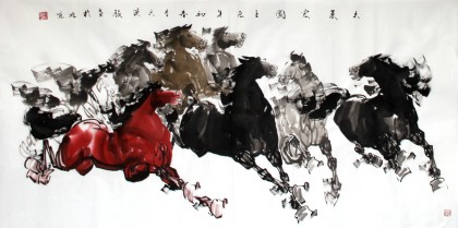 【已售】黄江四尺八骏图《大展宏图》