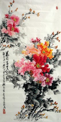 【已售】四尺国画牡丹《花开富贵》