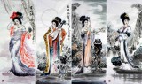 【已售】四尺仕女图四条屏《四大美女》