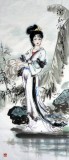 【已售】四尺名家仕女图《浣纱图》
