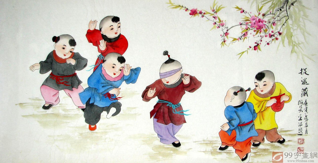儿童房间装饰国画 - 人物画 - 99字画网