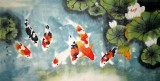 【已售】六尺九鱼图《金玉满堂》