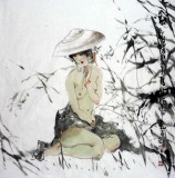 【已售】四尺斗方仕女图《风韵》