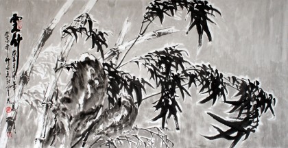 【已售】王新军四尺国画竹子《雪竹》