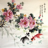 【已售】凌雪四尺斗方花鸟《金玉满堂》