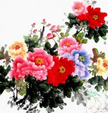 【已售】客厅牡丹图六尺《花虽富贵不娇人》