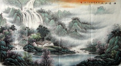 【已售】六尺山水画《源远流长》
