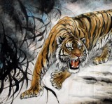 【已售】精品六尺镇山虎《虎威图》