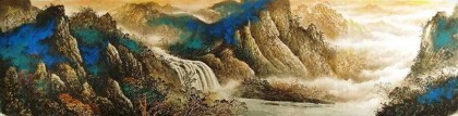 【已售】八尺对开精品山水画