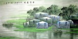 【已售】三尺江南水乡国画《水乡春色》
