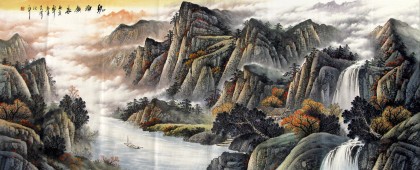 【已售】小八尺国画山水《泉源广长》