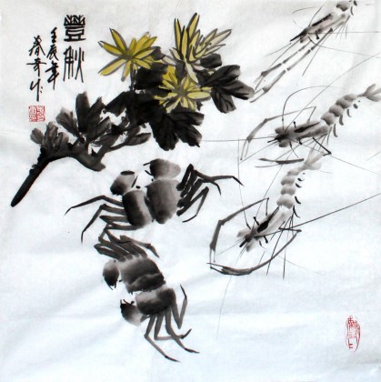 【已售】张春奇三尺斗方餐厅画《丰秋》