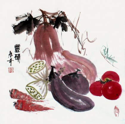 【已售】张春奇三尺斗方餐厅挂画《丰硕》