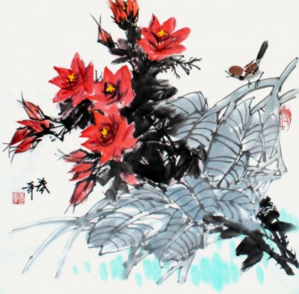 SK北京美协张春奇三尺斗方国画（询价）