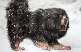 【已售】王贵邱四尺藏獒国画《高原霸主》