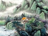 【已售】精品客厅诗意小六尺山水《春山神韵》