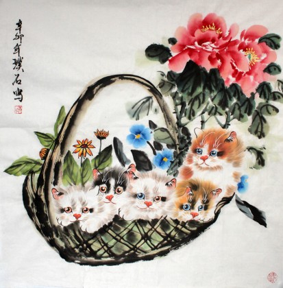 【已售】儿童房间挂画 猫趣图