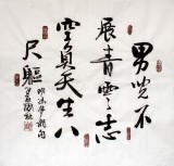 【已售】朱国林办公室四尺斗方励志名言
