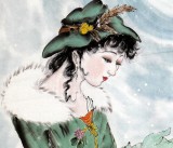 【已售】王一鸣三尺仕女图《踏雪寻梅》