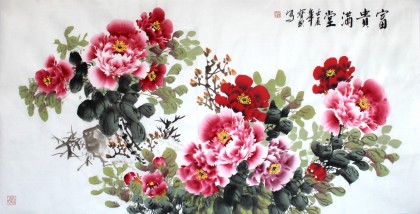 【已售】王宝钦四尺牡丹图《富贵满堂》（议价）