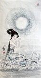 【已售】王一鸣三尺精品国画仕女图