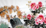 【已售】王宝钦六尺精品入册构图《国色天香》（询价）