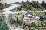 【已售】宁良成四尺山水画《山乡春韵浓》