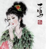 【已售】王一鸣三尺簪花仕女画