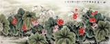 【已售】小八尺写意荷花图《映日荷花别样红》