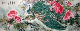 【已售】小六尺国画孔雀《花开富贵》