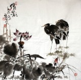 【已售】四川美协会员西蜀山人四尺写意花鸟画《倩影》