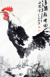 【已售】画鸡名家王向阳作品《金鸡报晓图》