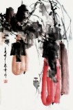 【已售】张春奇四尺三开花鸟《硕》