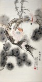 【已售】凌雪三尺花鸟画《松间栖禽》