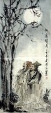 【已售】三尺写意人物画《仰见明月》