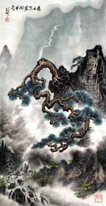 【已售】名家蒲家瑞三尺山水作品《腾云驾雾向甘泉》