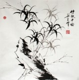 【已售】何华贤三尺斗方《竹报平安》