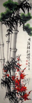 【已售】三尺对开《岁寒三友》
