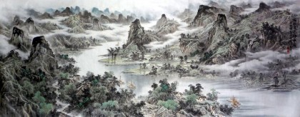 【已售】名家龙幼民大丈二山水《江山清绝胜中原》