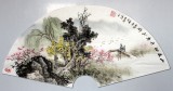 【已售】吉林美协邹本财扇面《山花初开春正好》