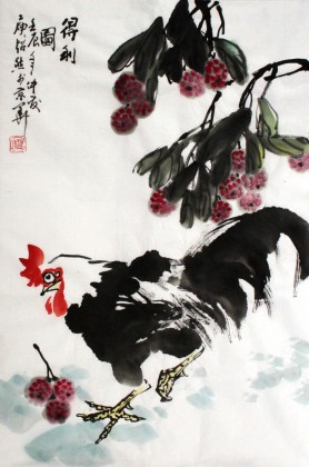 【已售】湖北美协庾超然小尺寸作品《得利图》