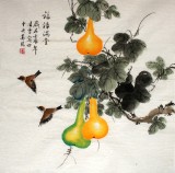 【已售】凌雪斗方风水葫芦图《福禄满堂》