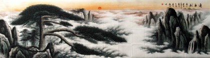 【已售】丈二公司大厅国画《迎客松》