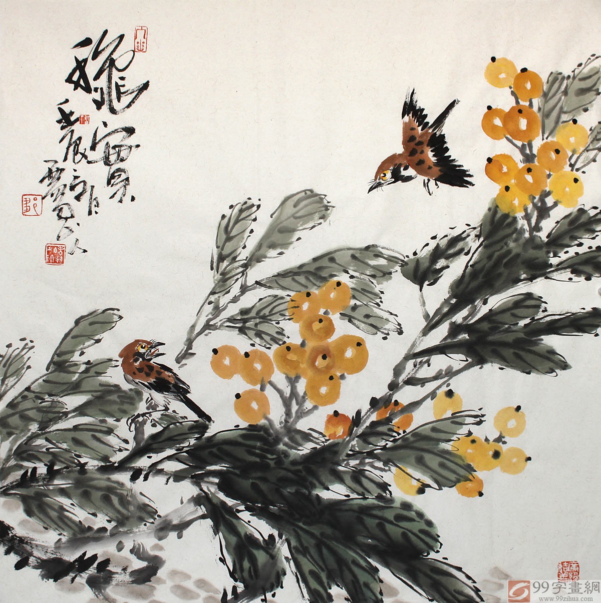 国画写意花鸟画作品- 花鸟画- 99字画网